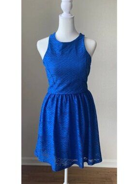 GB Juniors Dress Size Small  Sleeveless Lace Cobalt Royal Blue